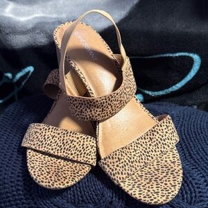 Lane Bryant Tan Cheetah/ Leopard Print Heel Sandals
